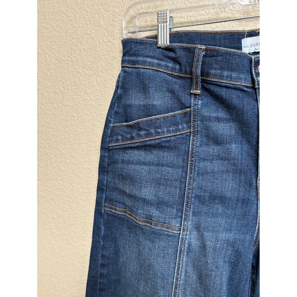 EVEREVE Women Blue High Rise Wide Leg Utility Seam Denim Jeans Size 30 - Picture 5 of 8